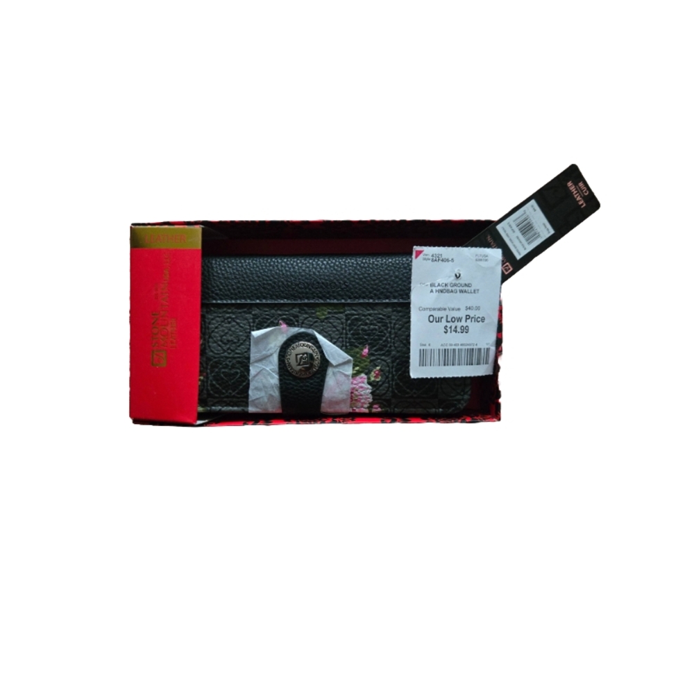 Stone Mountain Black Floral Wallet